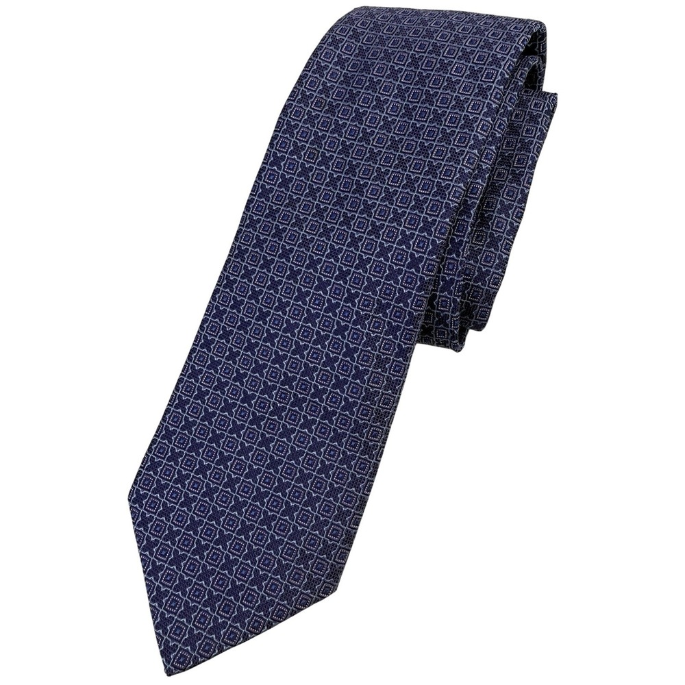 BROOKS BROTHERS 100% Silk Necktie Purple/Blue Alternating X's & O's‎ Pattern EUC